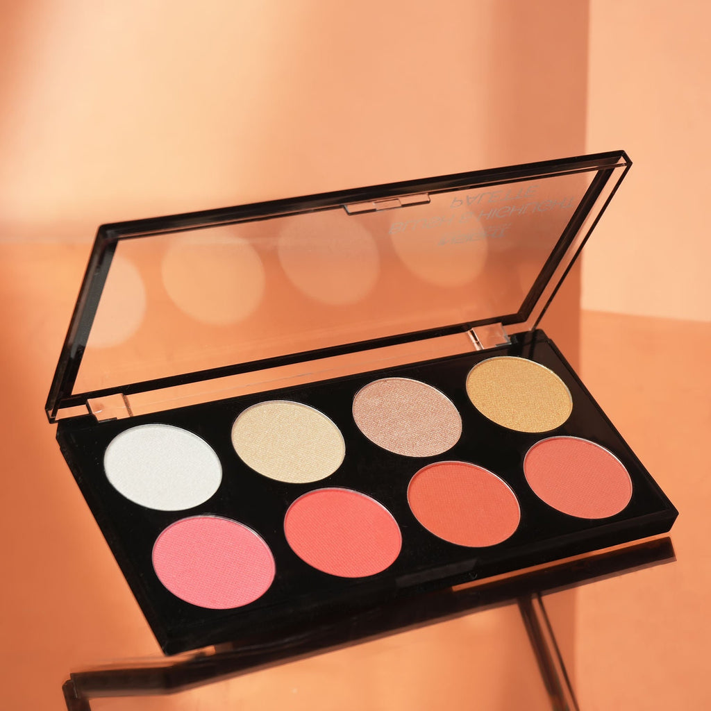 Insight Cosmetics Blush & Highlight Palette, 2 In 1 Intense Pigment, Lightweight Formula