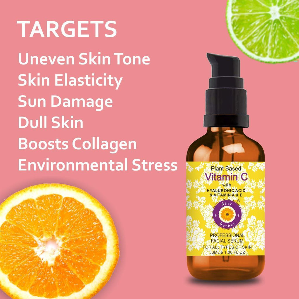 Deve Herbes Plant Based Vitamin C Face Serum For Brightens Skin, Reduces Dark Spots & Hydrates