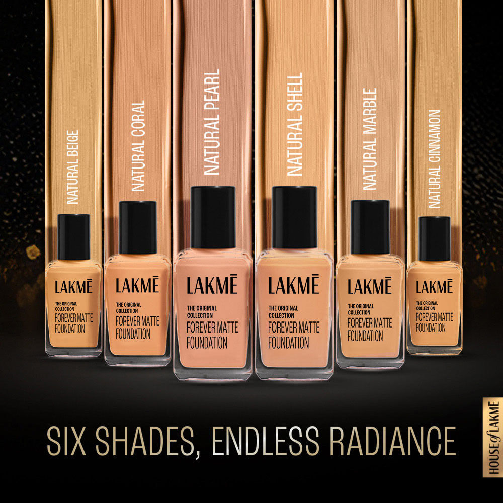 Lakme Forever Matte Foundation For Superior Coverage, Vit E, Lightweight & Water-Resist