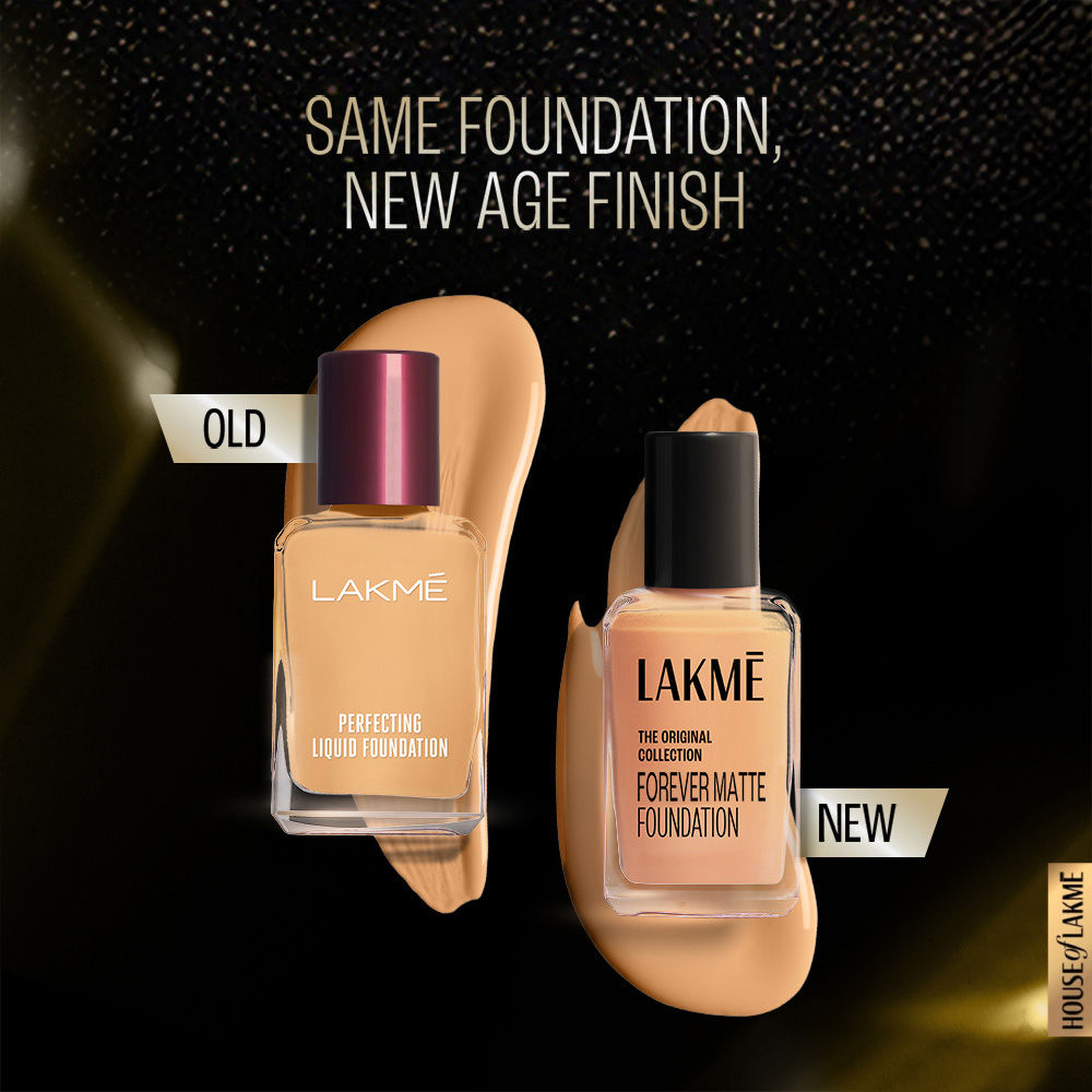 Lakme Forever Matte Foundation For Superior Coverage, Vit E, Lightweight & Water-Resist