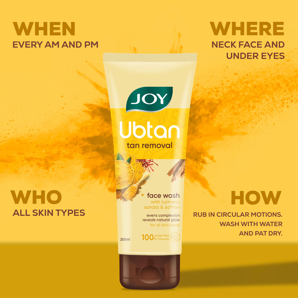 Joy Ubtan Tan Removal Face Wash, For Natural Glowing Skin