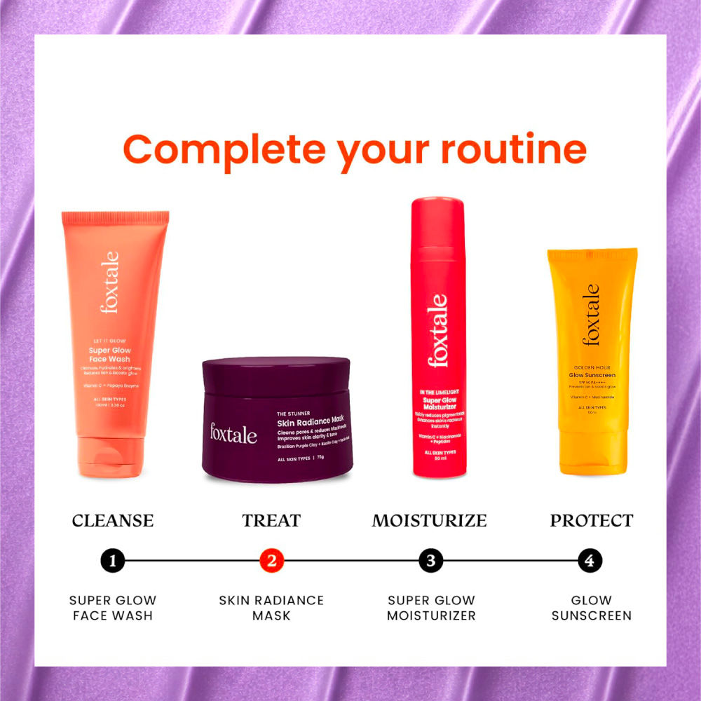 Foxtale De-Tan Face Mask For Tan Removal, Instant Brightening & Glowing Skin, Hydrates For 8+ Hours