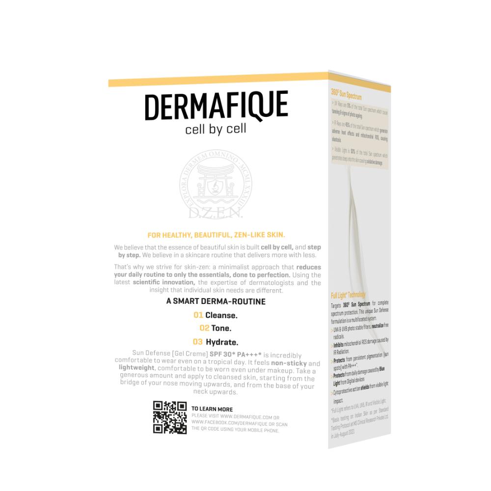 Dermafique Sun Defense Gel Crème, SPF 30, PA +++ Sunscreen 50g, Prevents Tanning & Pigmentation