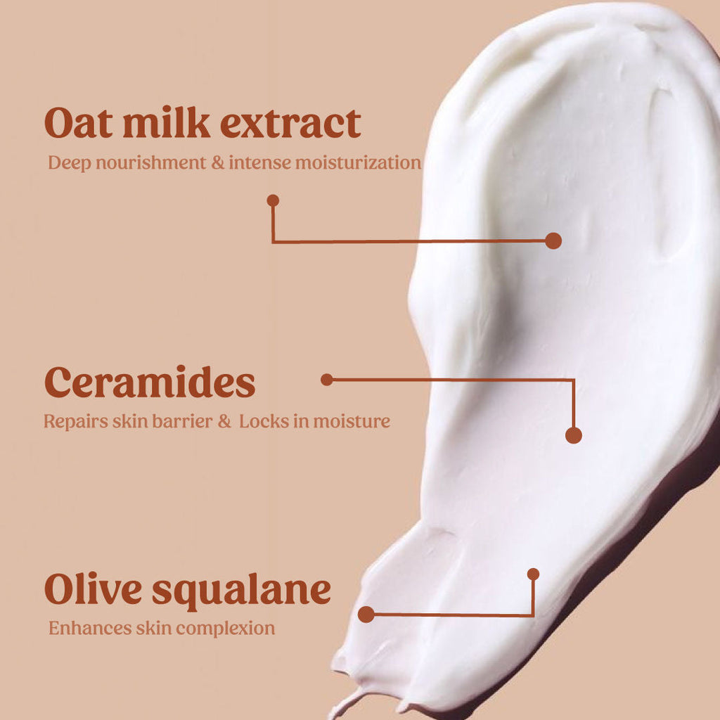 Vilvah Milk Body Lotion With Oat Milk, Ceramides & Olive Squalane For 48H Moisturisation
