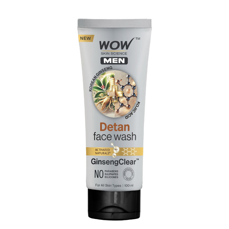 WOW Skin Science Men Korean Ginseng + Kojic Acid Detan Face Wash
