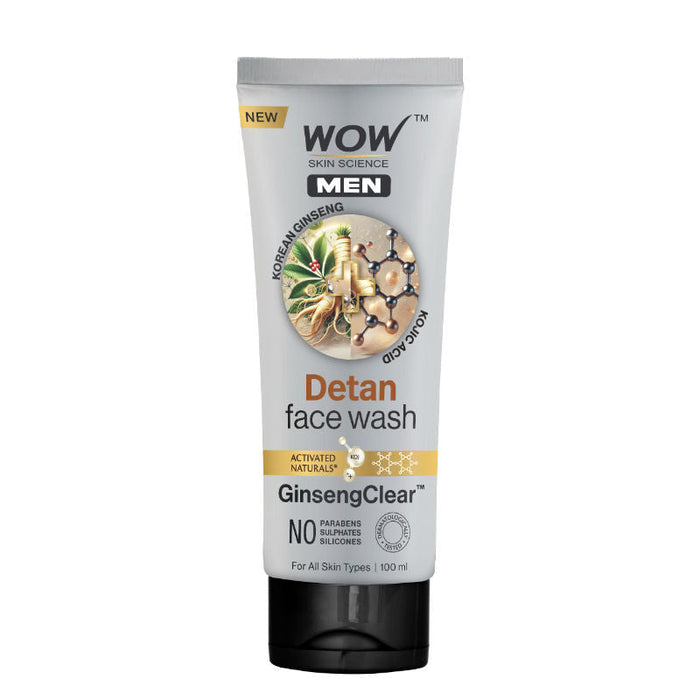 WOW Skin Science Men Korean Ginseng + Kojic Acid Detan Face Wash