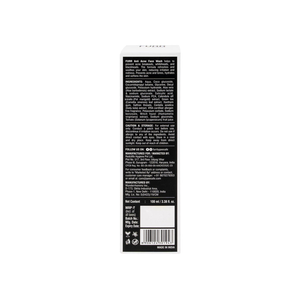 FURR 2% Salicylic Acid & Green Tea Anti Acne Face Wash