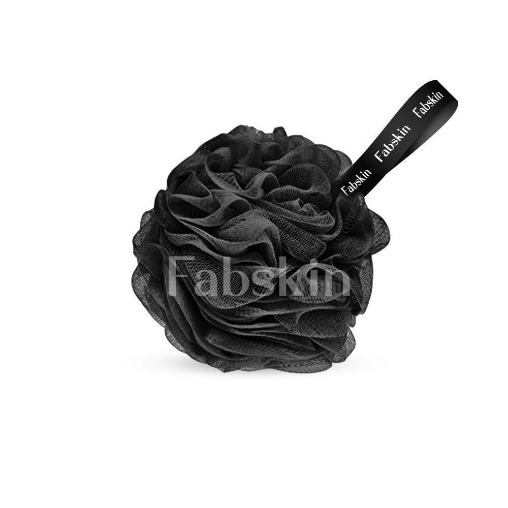 Fabskin Luxury Bathing Round Loofah Bath Sponge - Black