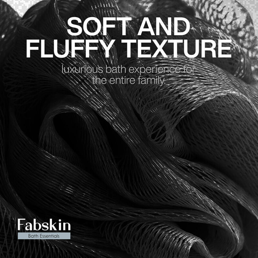 Fabskin Luxury Bathing Round Loofah Bath Sponge - Black