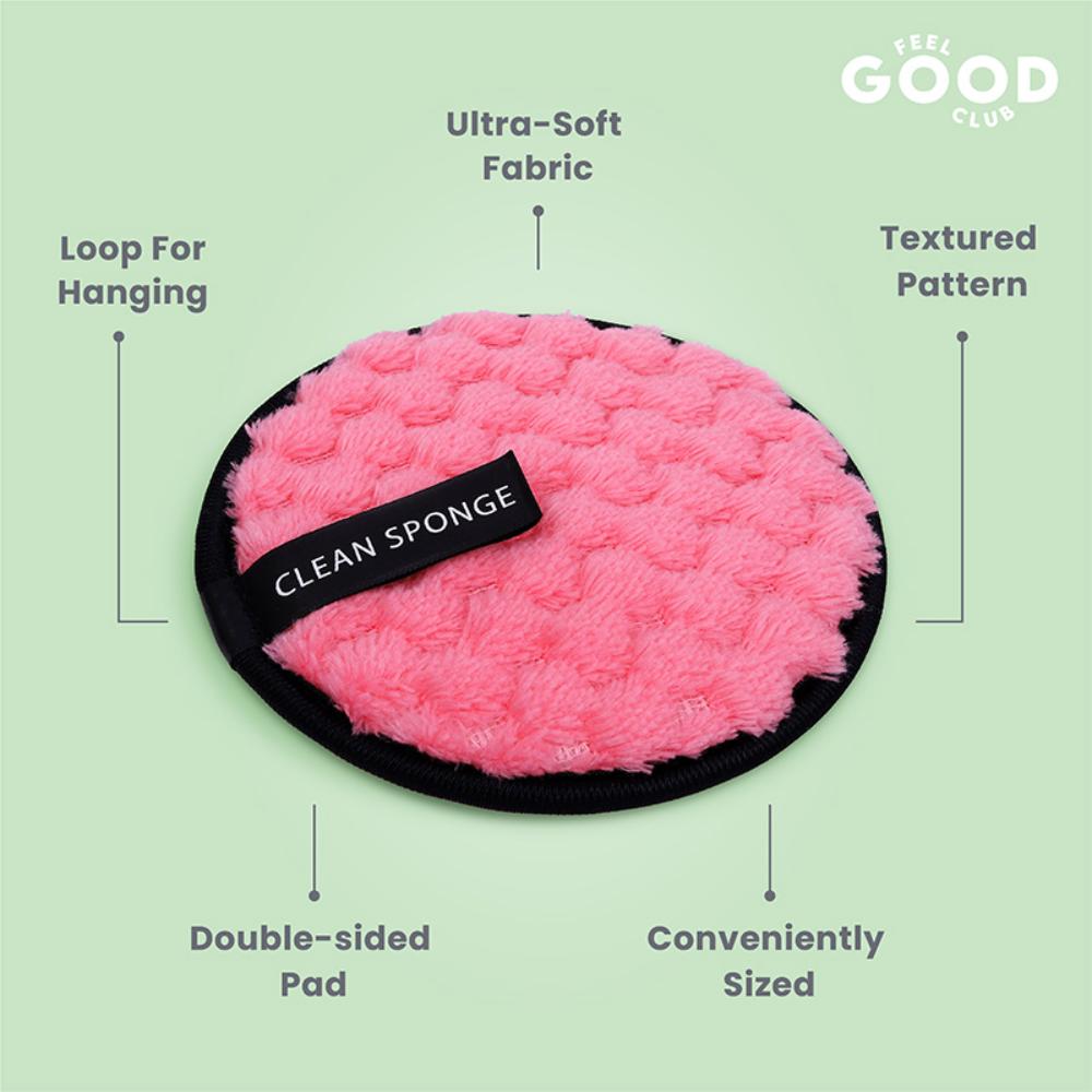 Feel Good Club Makeup Remover Pad - Reusable Soft & Gentle Puff For Face Skin Cleansing (1 Pc)