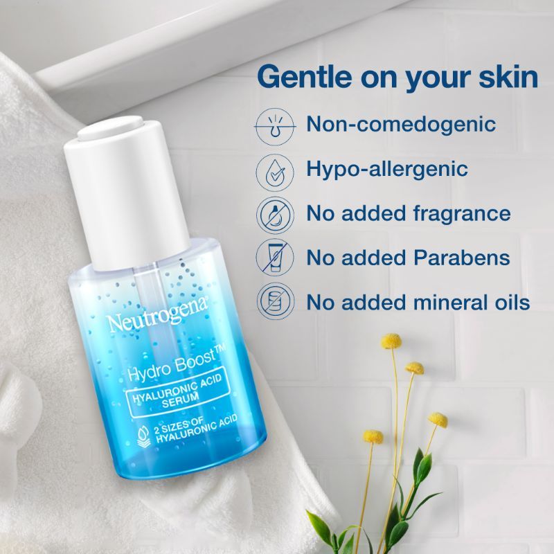 Neutrogena Hydro Boost Hyaluronic Acid Moisturizing Face Serum with Vitamin B5 for Dry & Normal Skin