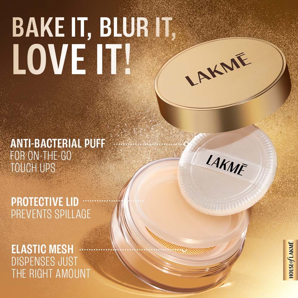 Lakme 9To5 Double Duty Bake & Blur Powder, Controls Oil & Shine, Matte finish