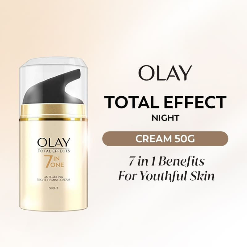 Olay Total Effects Night Cream, Fights 7 Signs Of Ageing With Niacinamide And Green Tea Extracts