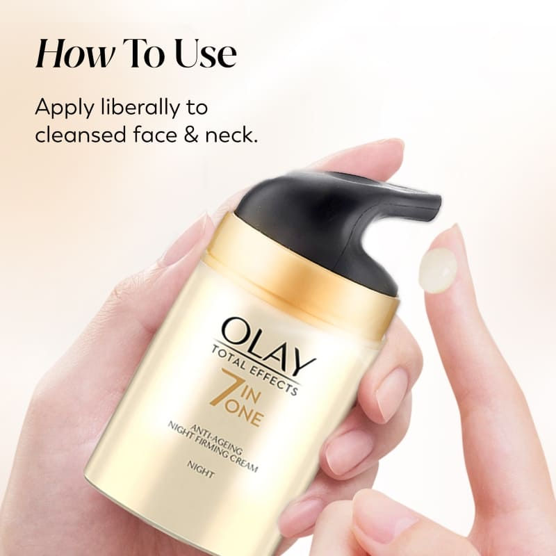 Olay Total Effects Night Cream, Fights 7 Signs Of Ageing With Niacinamide And Green Tea Extracts