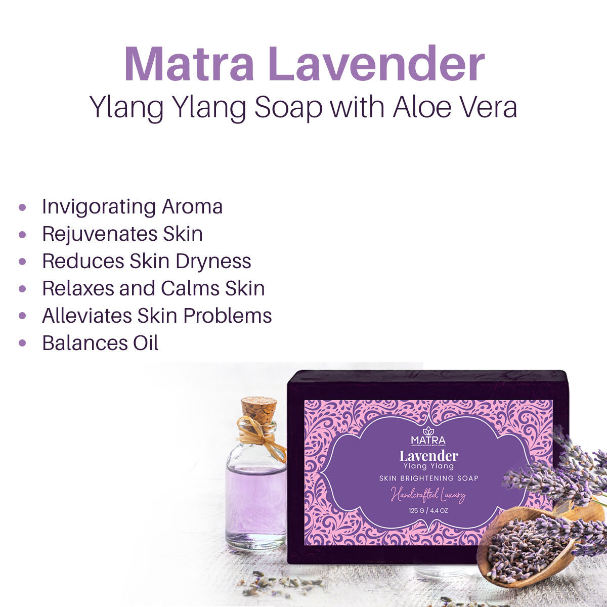 Matra Lavender Ylang Ylang Handmade Soap Natural Bathing Bar With Aloe Vera
