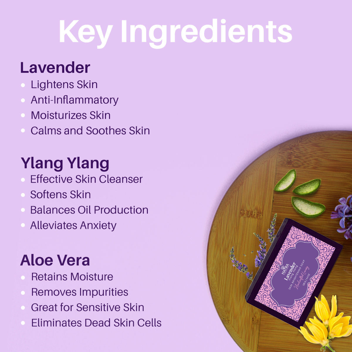 Matra Lavender Ylang Ylang Handmade Soap Natural Bathing Bar With Aloe Vera