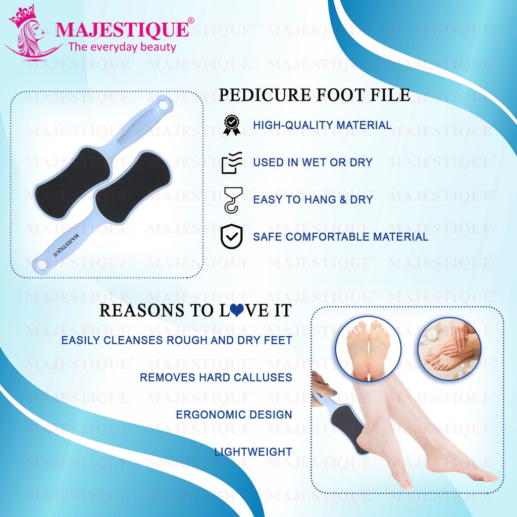 Majestique Foot Scrubber - Callus Remover & Pedicure Tool for Wet & Dry Feet - Color May Vary