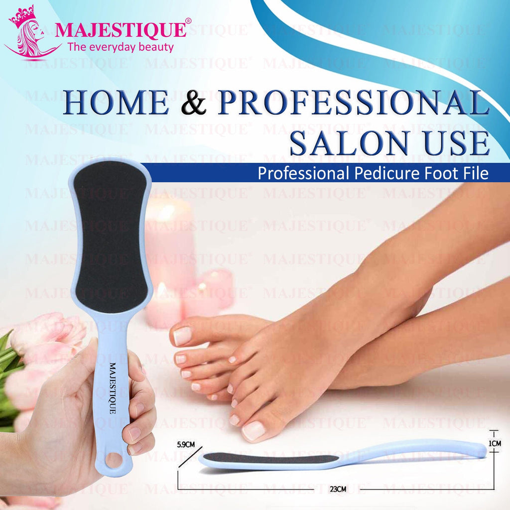 Majestique Foot Scrubber - Callus Remover & Pedicure Tool for Wet & Dry Feet - Color May Vary
