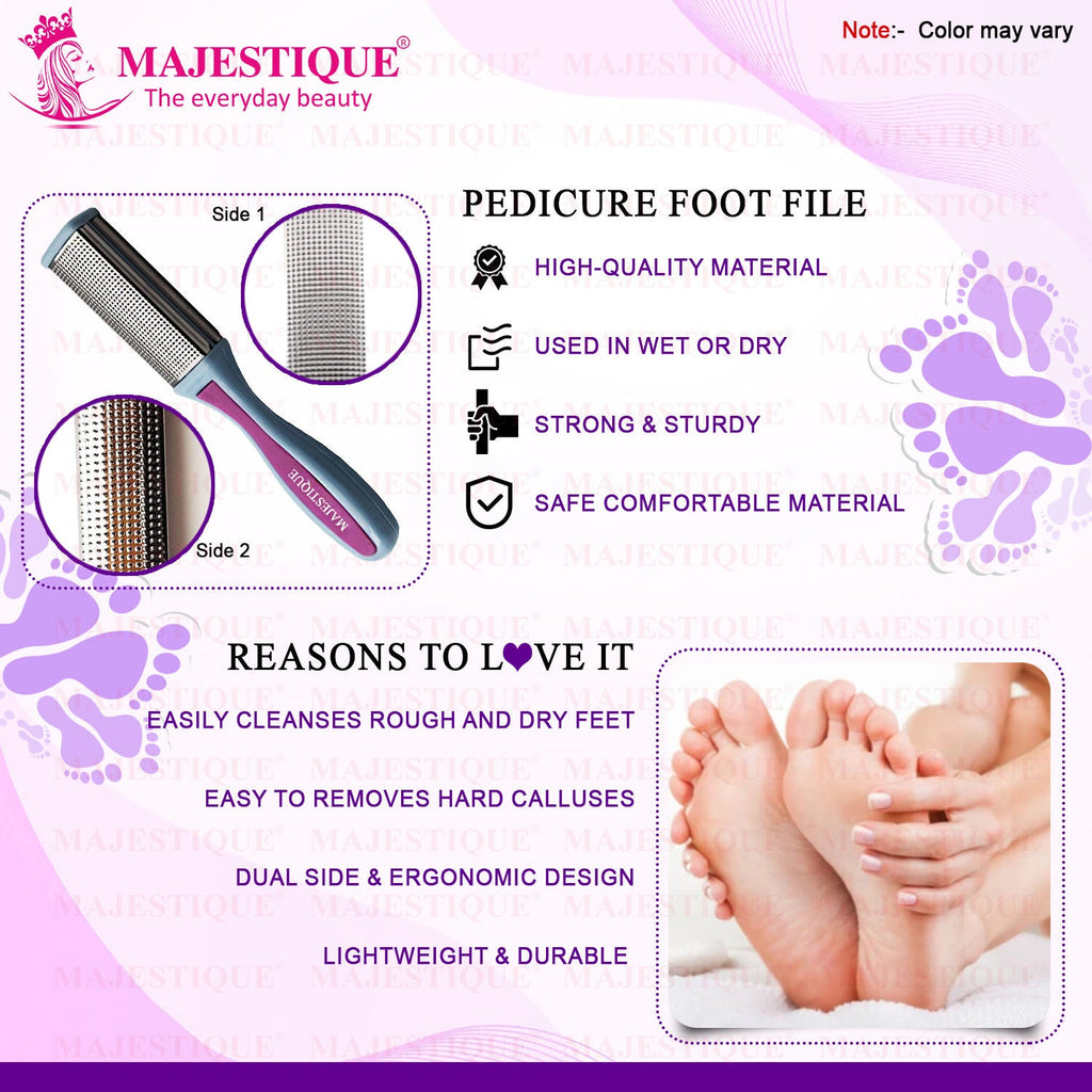 Majestique Double-Sided Foot File - Effective & Multidirectional - Color May Vary