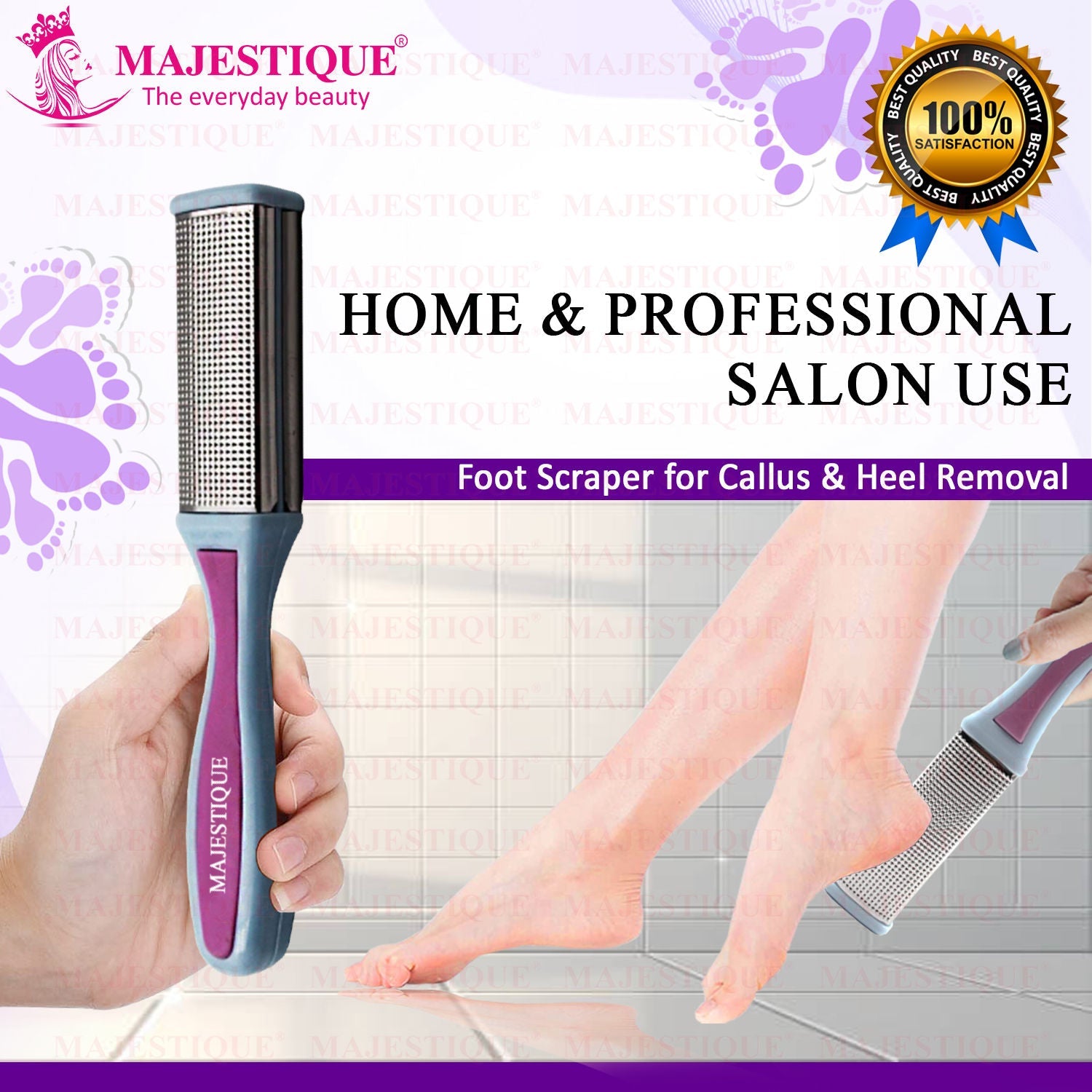 Majestique Double-Sided Foot File - Effective & Multidirectional - Color May Vary
