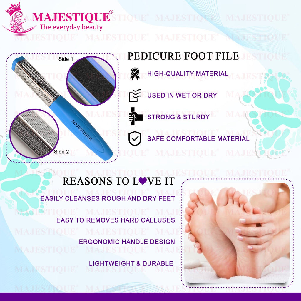 Majestique Double Sided Foot Files - Heel Rasp for Foot Scrapper - Color May Vary
