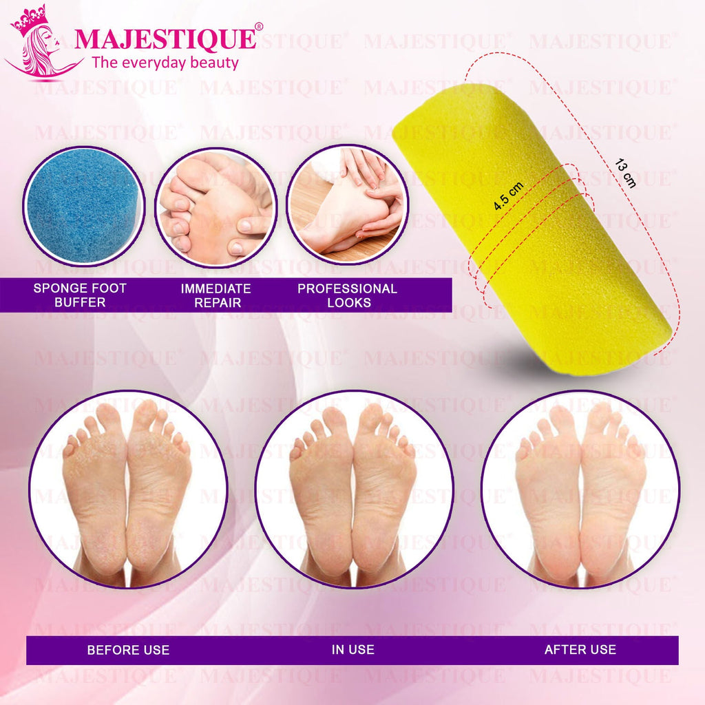 Majestique Moisturizing Body Wash & Sponge Foot Buffer, Clean Scent, Exfoliates - Color May Vary