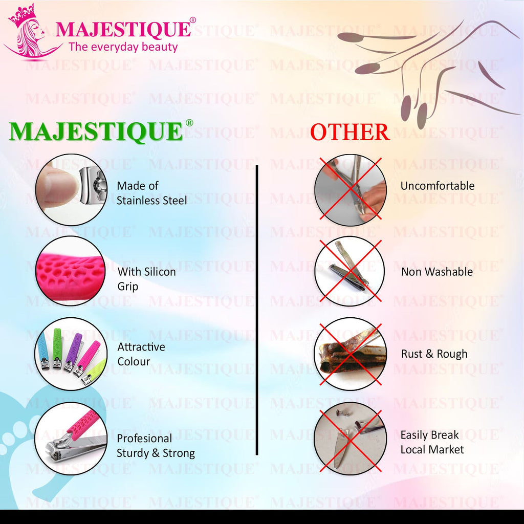Majestique Stainless Steel Nail Clipper - Nail Cutting - Color May Vary
