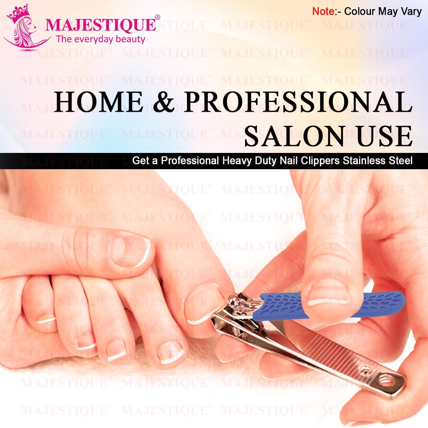 Majestique Stainless Steel Nail Clipper - Nail Cutting - Color May Vary