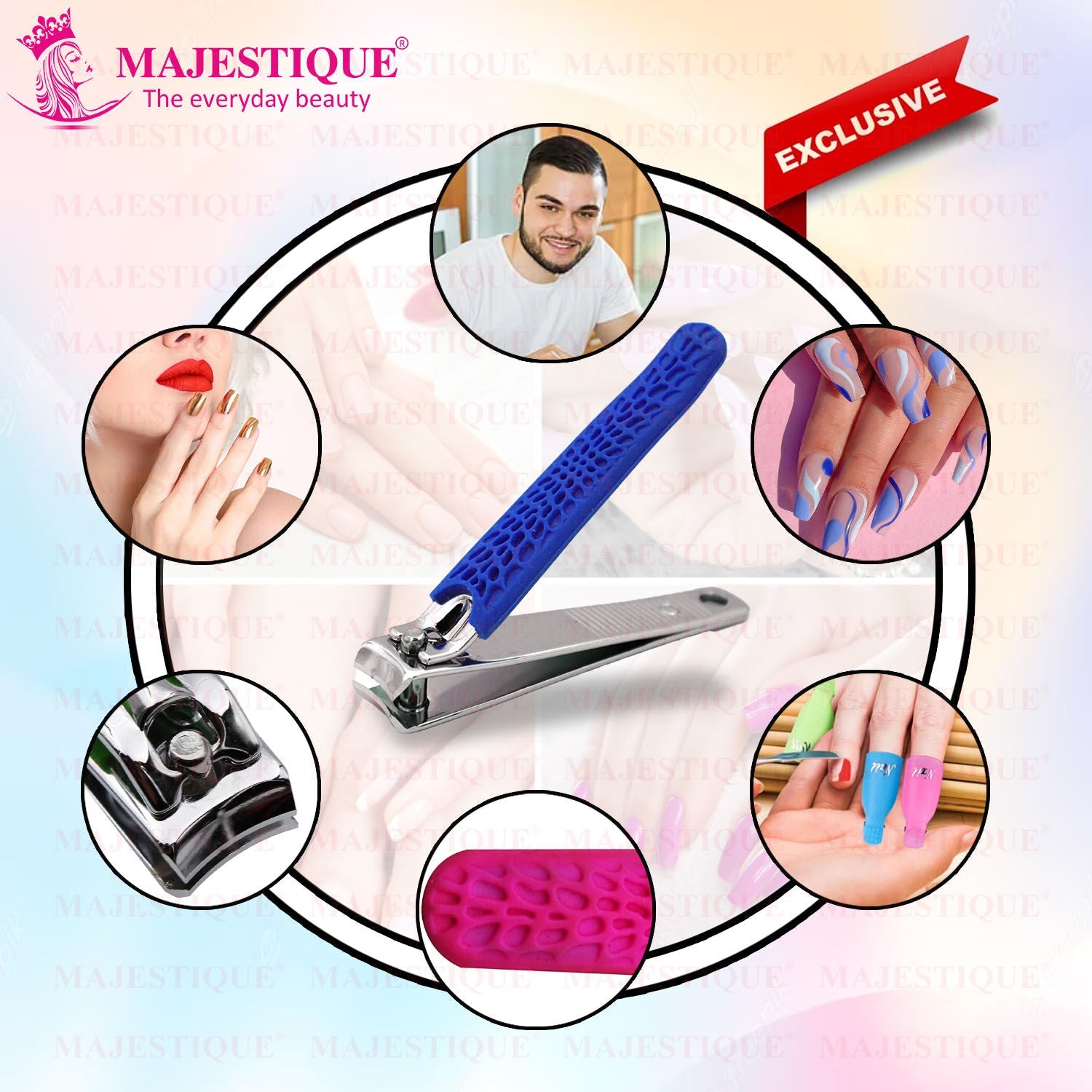 Majestique Stainless Steel Nail Clipper - Nail Cutting - Color May Vary