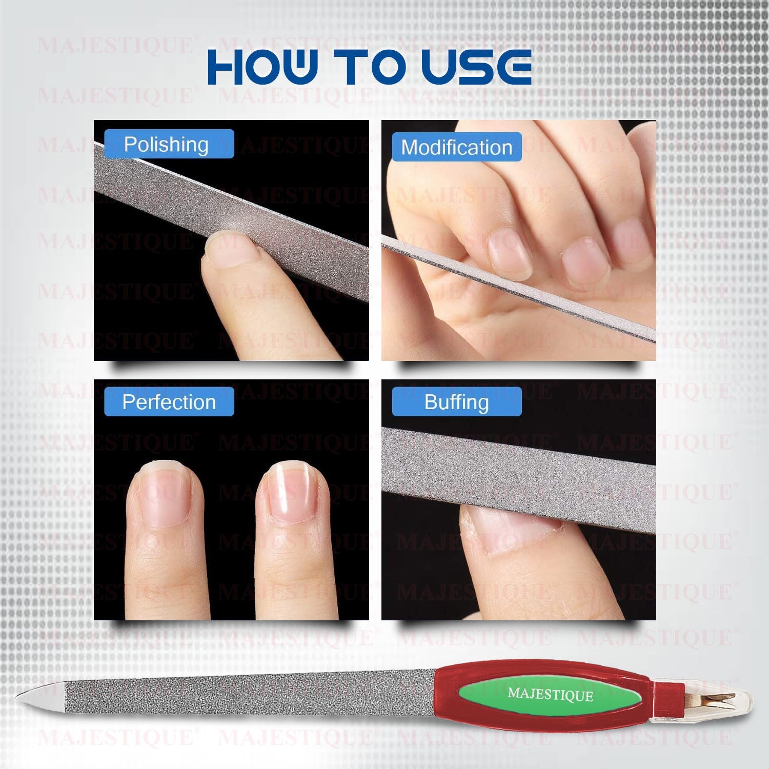 Majestique Nail File - Perfect for Filing, Shaping and Polishing - Color May Vary