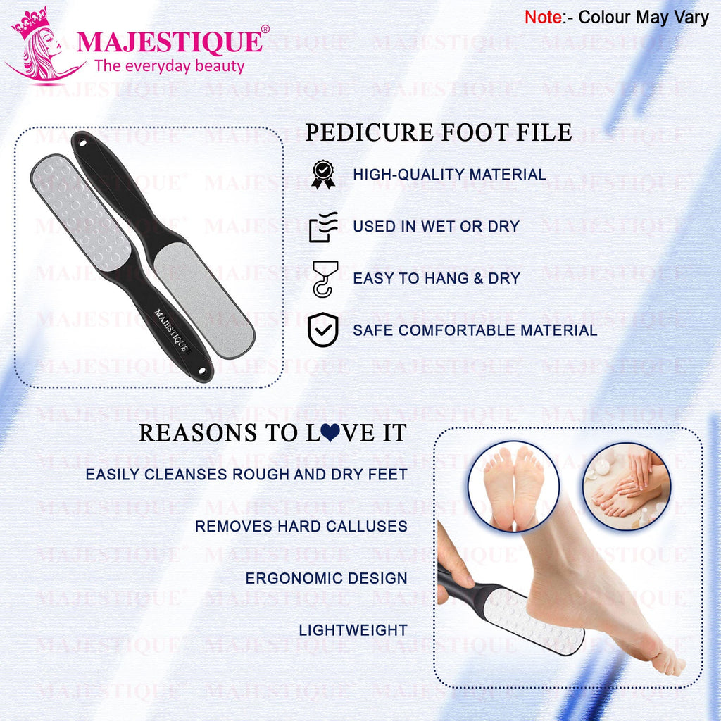 Majestique Callus Remover Foot Scrubber for Pedicure Spa Treatment - Color May Vary