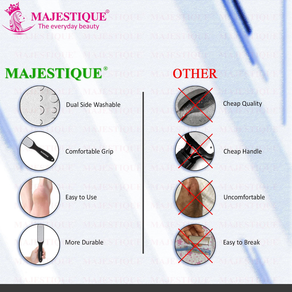 Majestique Callus Remover Foot Scrubber for Pedicure Spa Treatment - Color May Vary