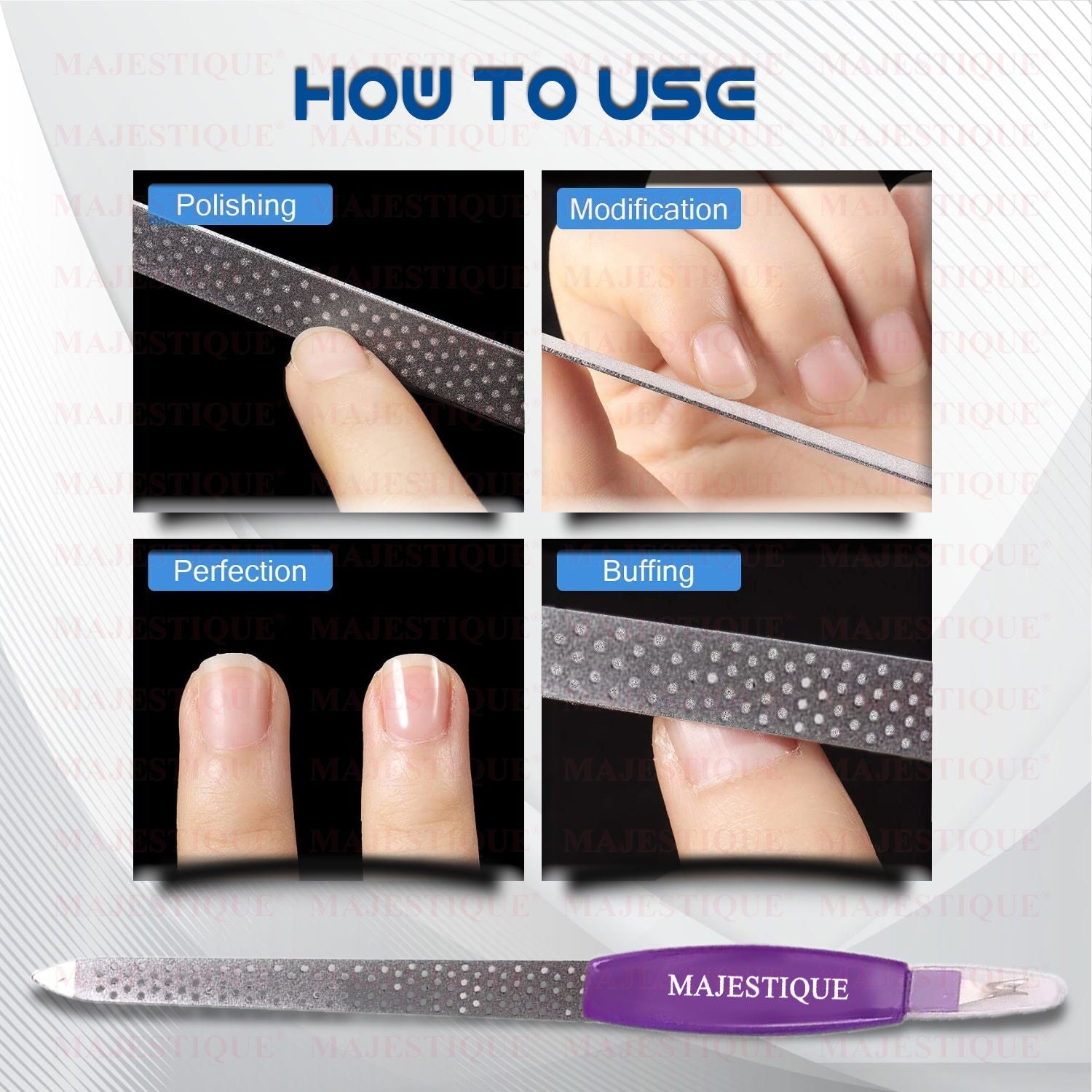 Majestique Professional Stainless Steel Nail File With Practical Sharp Cuticle Dead Skin Trimmer