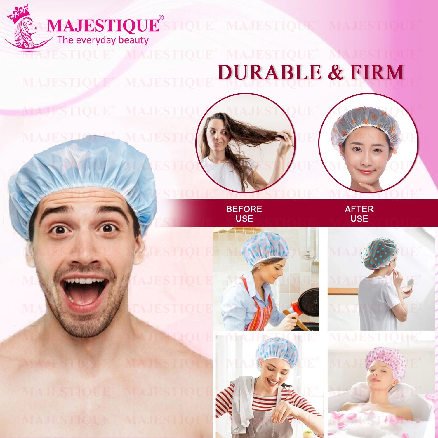 Majestique Premium Shower Cap (Colour May Vary)