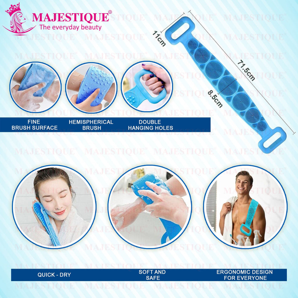 Majestique Bath Scrub Belt With Handle( Colore May Very )-1 pcs