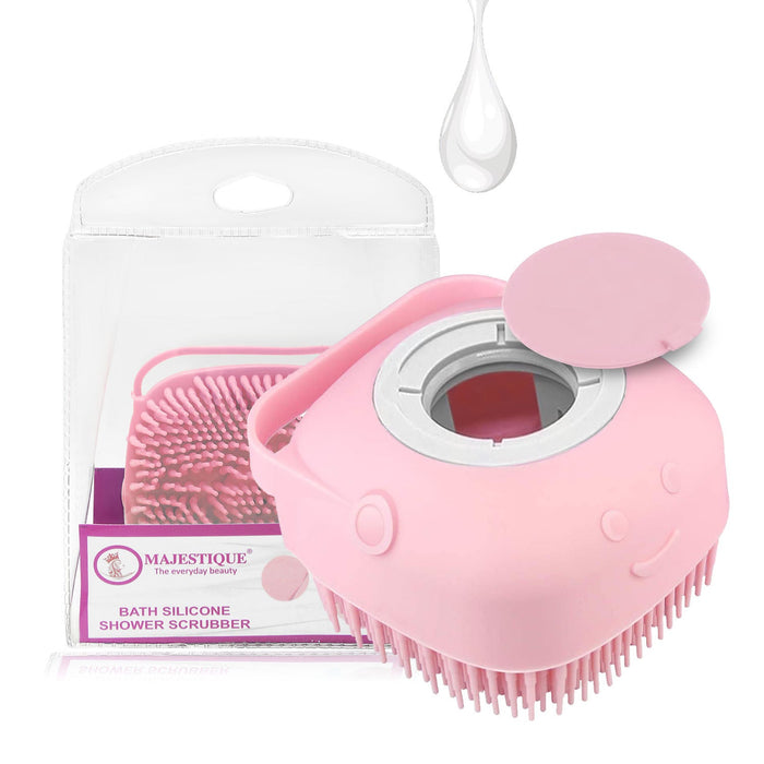 Majestique Bath Silicone Shower Scrubber Color May Vary