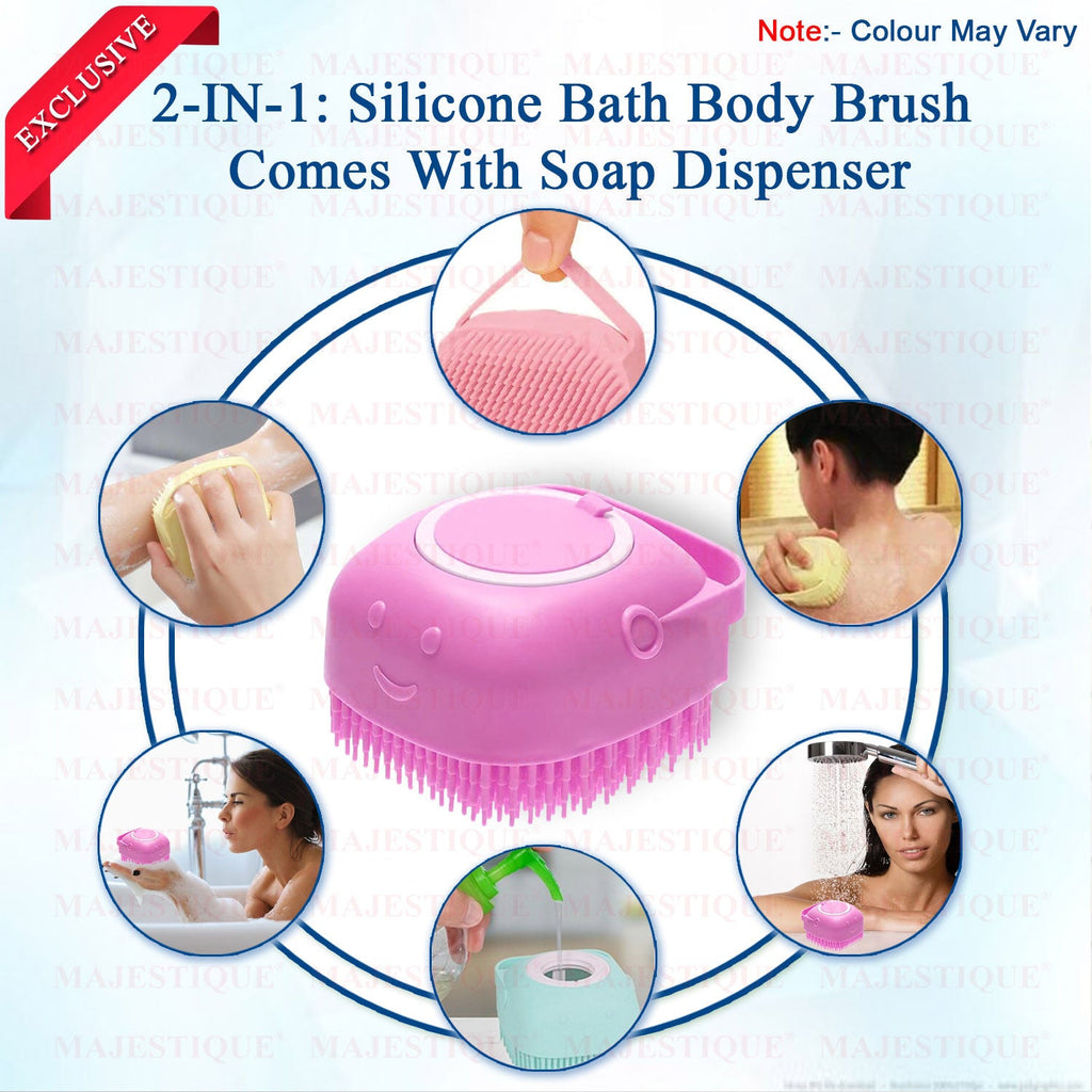 Majestique Bath Silicone Shower Scrubber Color May Vary