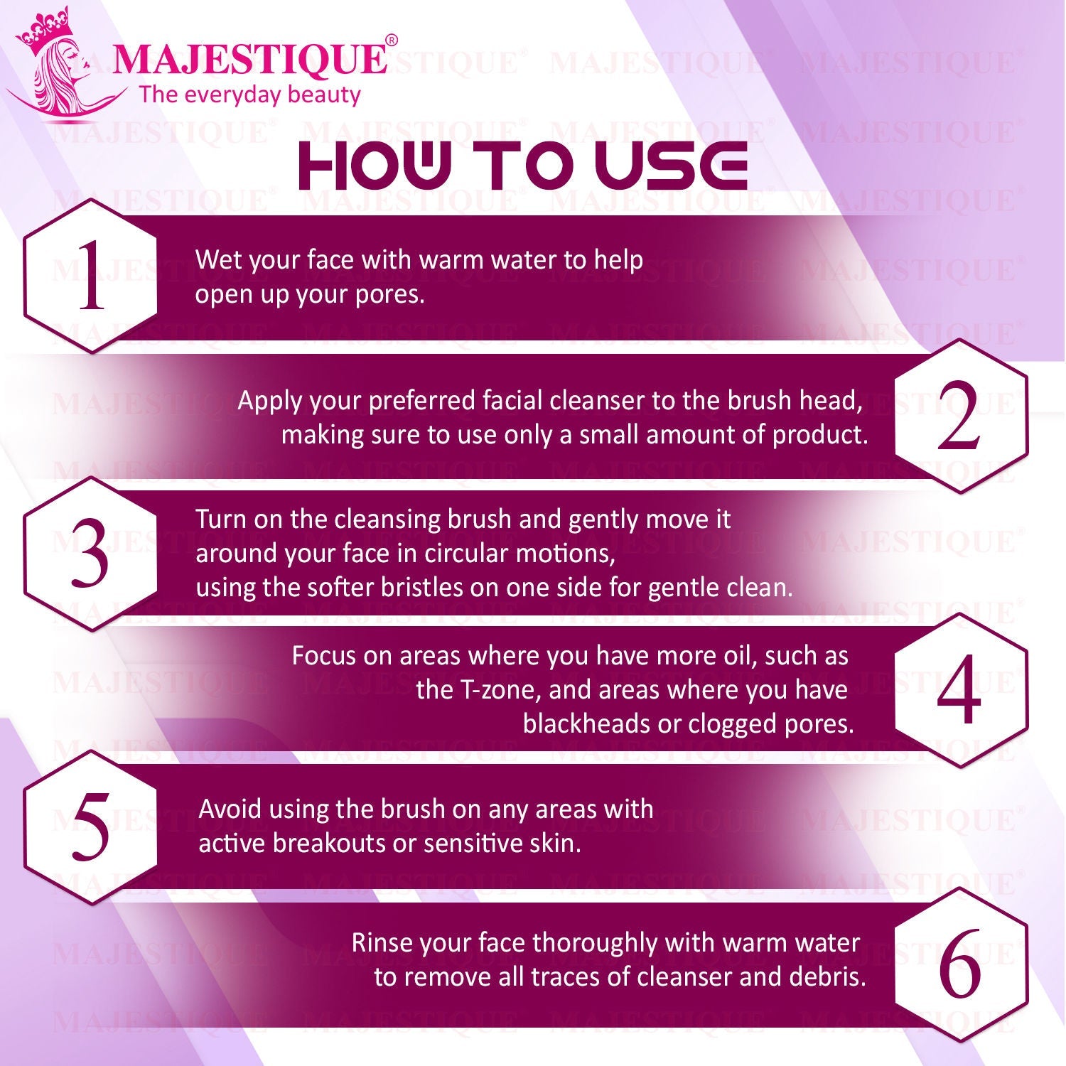 Majestique Pore Cleansing Facial Brush - Colour May Vary