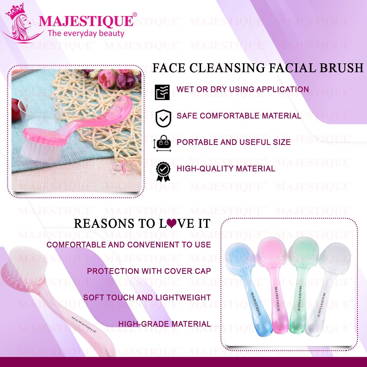 Majestique Pore Cleansing Facial Brush - Colour May Vary