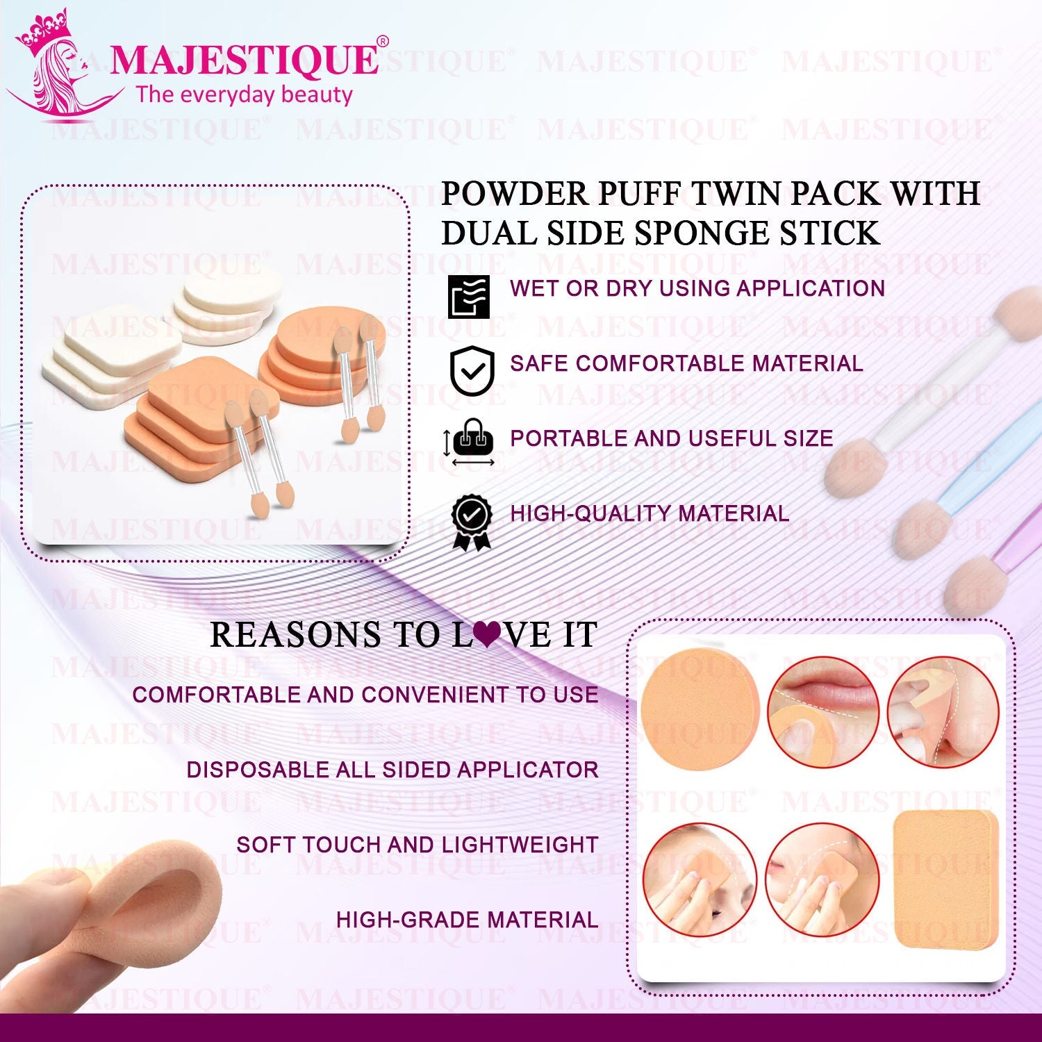 Majestique Powder Puff Twin Pack