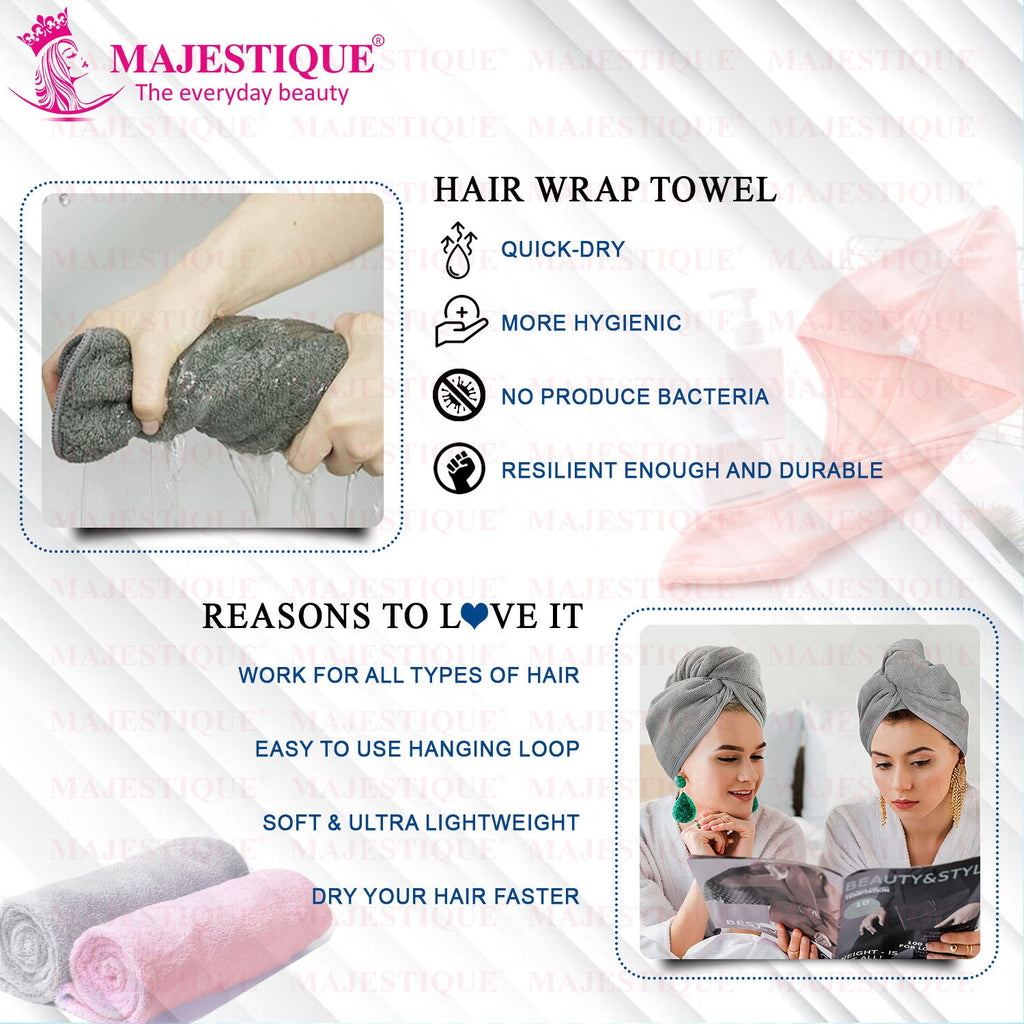 Majestique Hair Towel Wrap - Colour May Vary