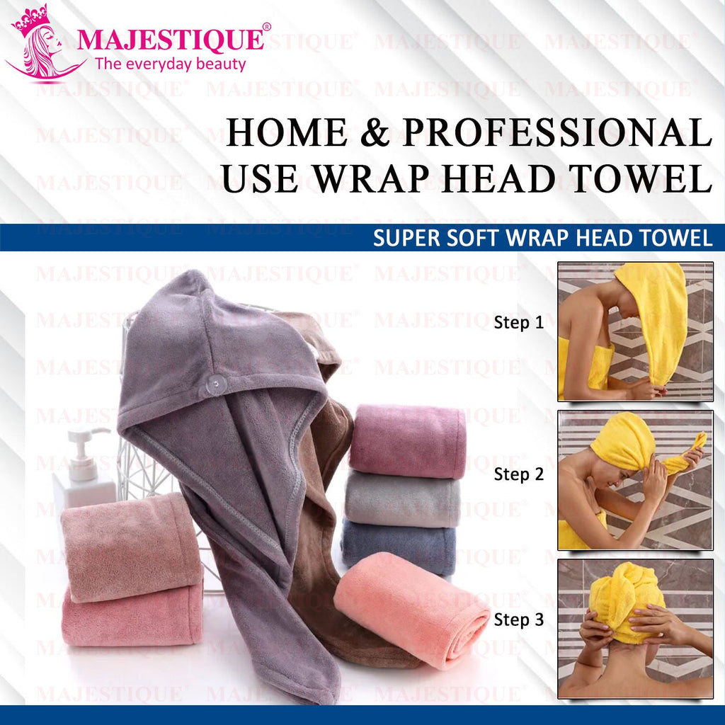 Majestique Hair Towel Wrap - Colour May Vary