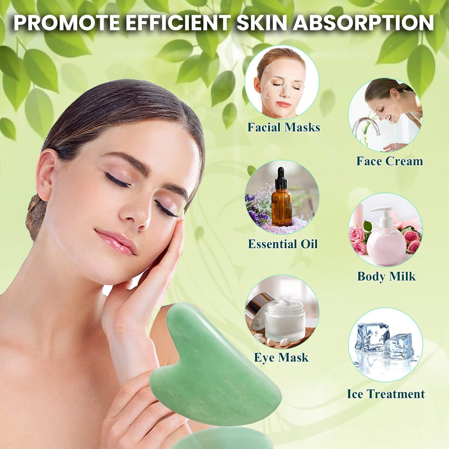 Majestique 2Pcs Gua Sha Facial Tools, Natural Guasha Tool For Face - Color May Vary
