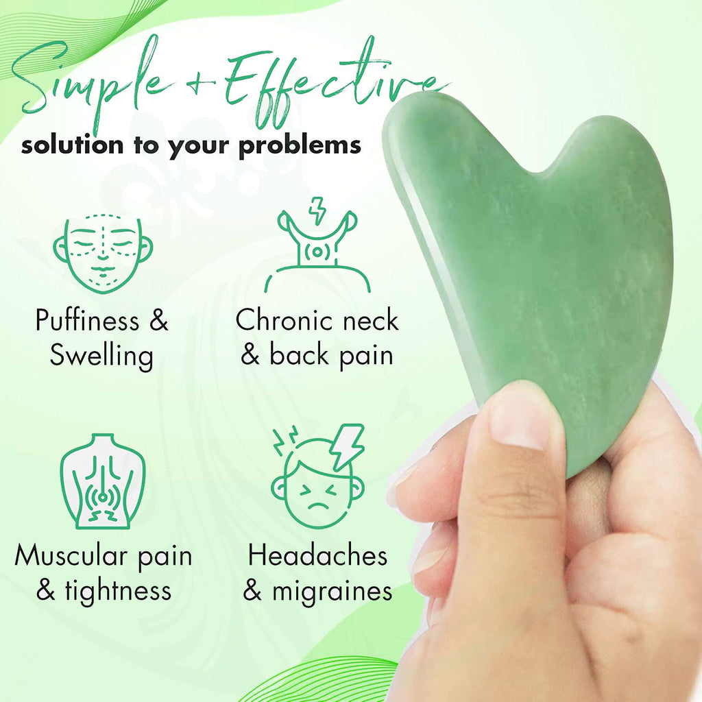 Majestique 2Pcs Gua Sha Facial Tools, Natural Guasha Tool For Face - Color May Vary