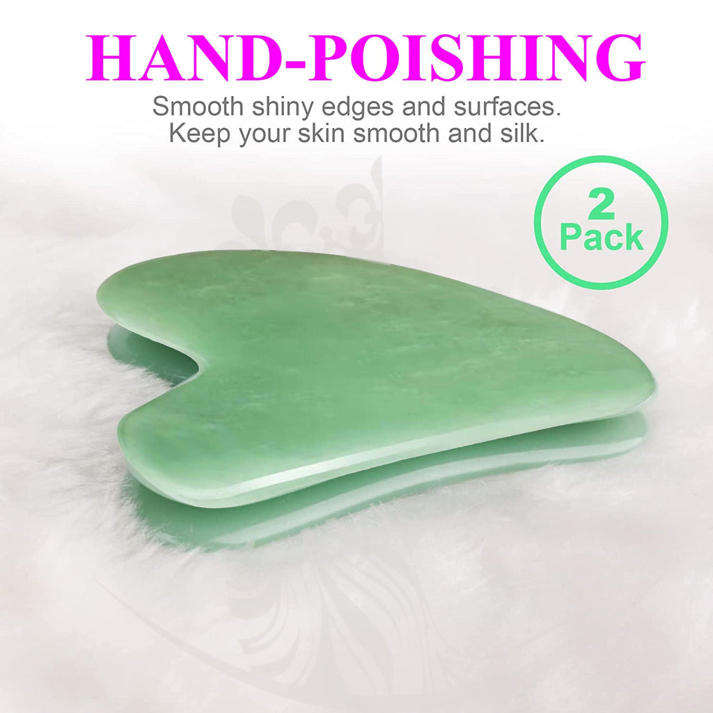 Majestique 2Pcs Gua Sha Facial Tools, Natural Guasha Tool For Face - Color May Vary