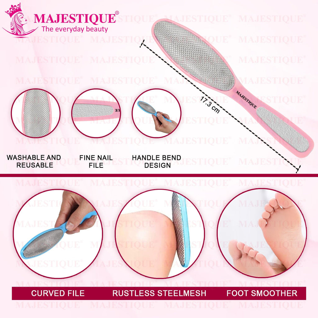 Majestique 2 In 1 Plate Foot Scrubber & Emery Board Nail Filer - Color May Vary