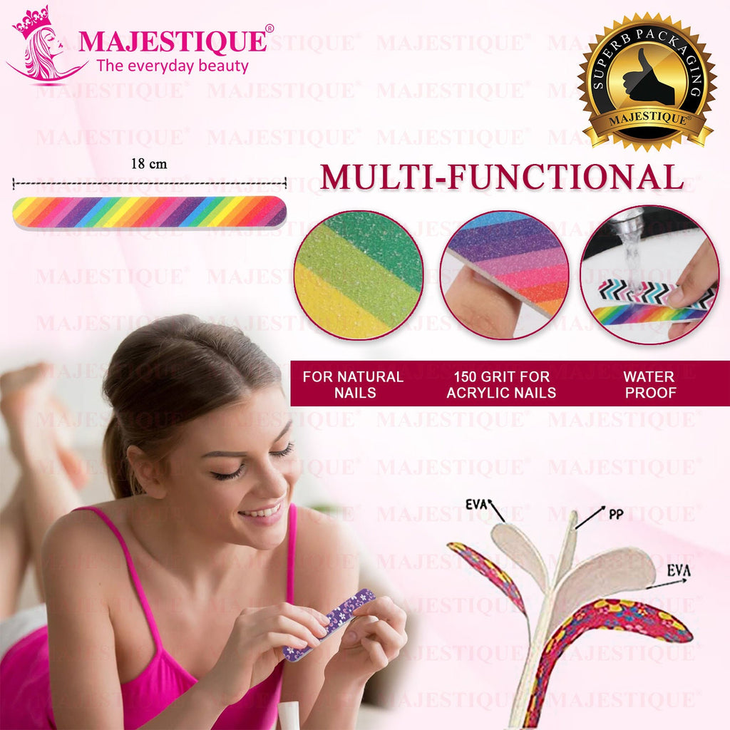 Majestique 2 In 1 Plate Foot Scrubber & Emery Board Nail Filer - Color May Vary