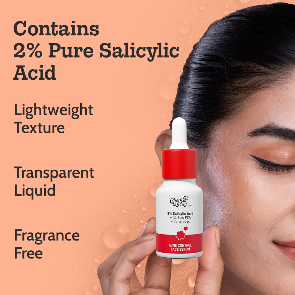 Chemist at Play 2% Salicylic Acid Face Serum Treats Active Acne, Controls Excess Oil
