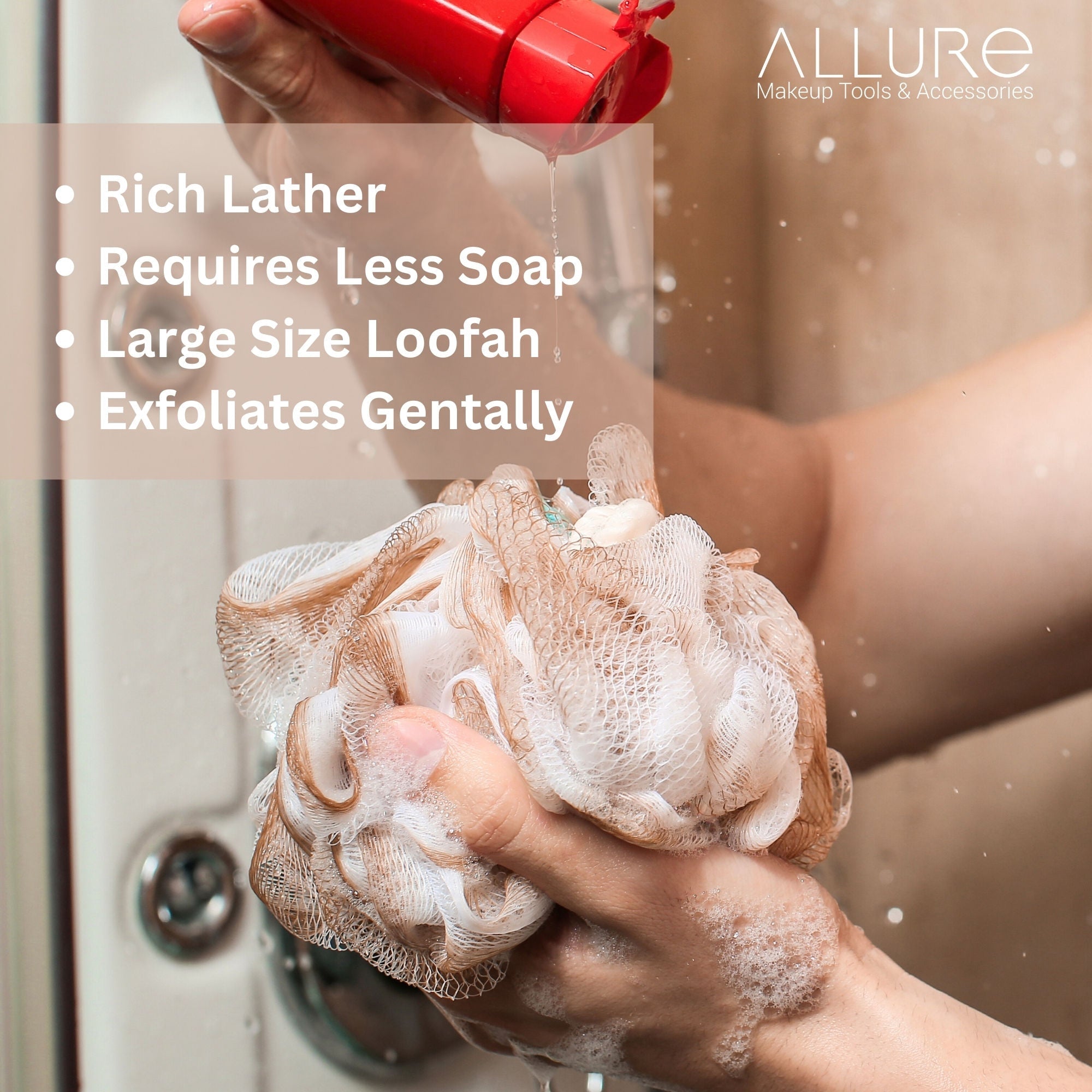 Allure Large Loofah - 50G (Mix Colours)