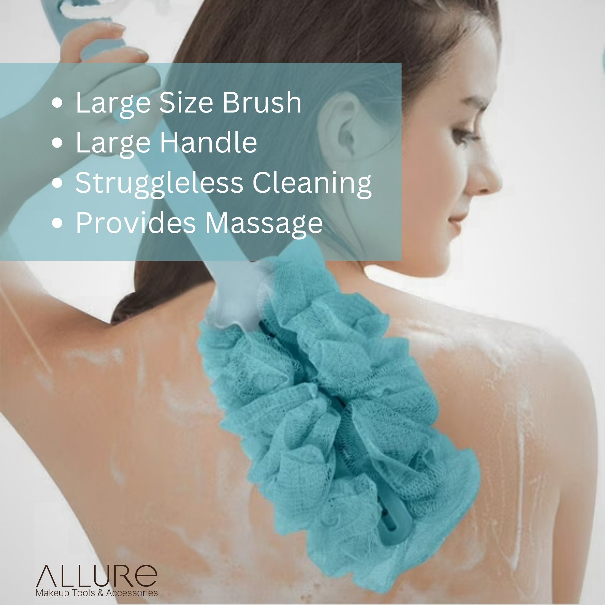 Allure Bathing Brush Handle Loofah (Colour May Vary)